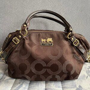 Vintage Coach signature brown shoulder bag